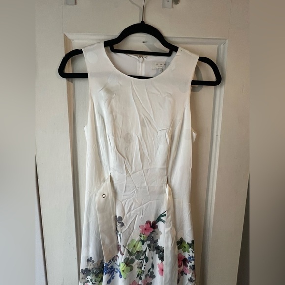 Ted Baker Floral Midi Dress - White and Black - Picture 13 of 16